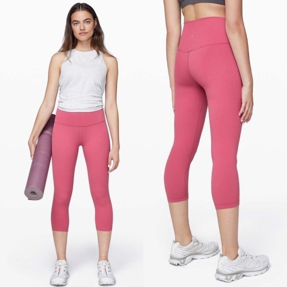Lululemon Align Crop High Rise Pink Lush Leggings 10 Nwt - Picture 1 of 10